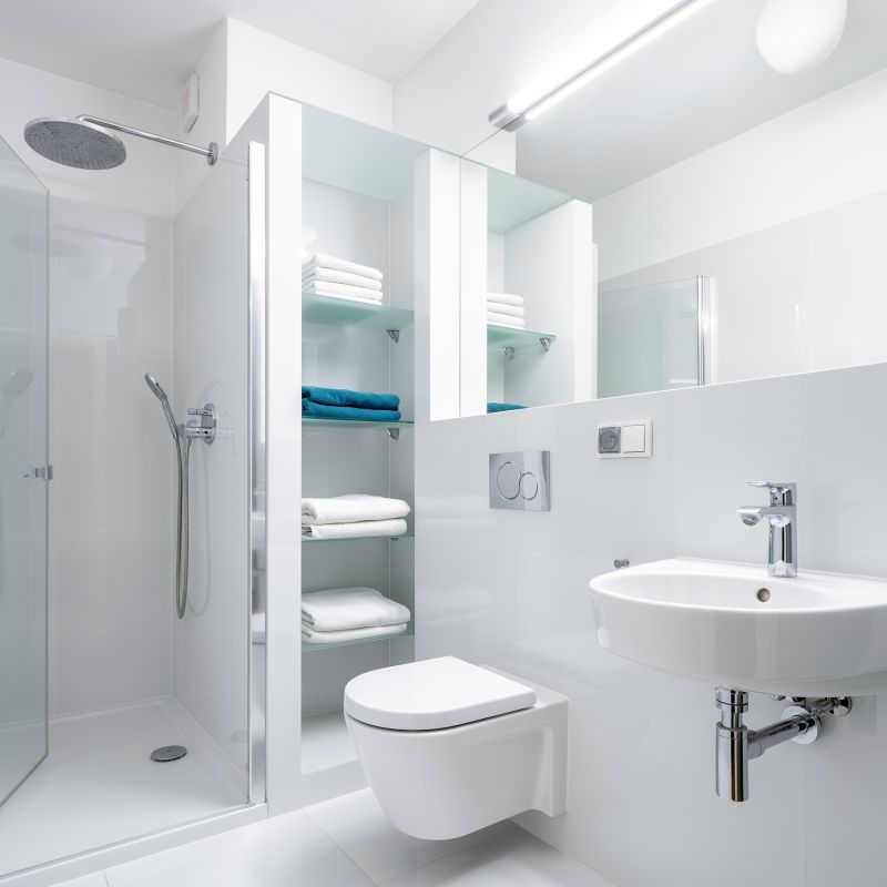 Walk-In Shower with Glass Enclosure